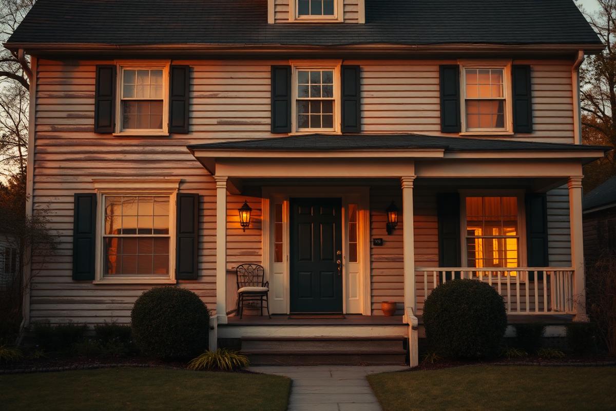 Family home at golden hour